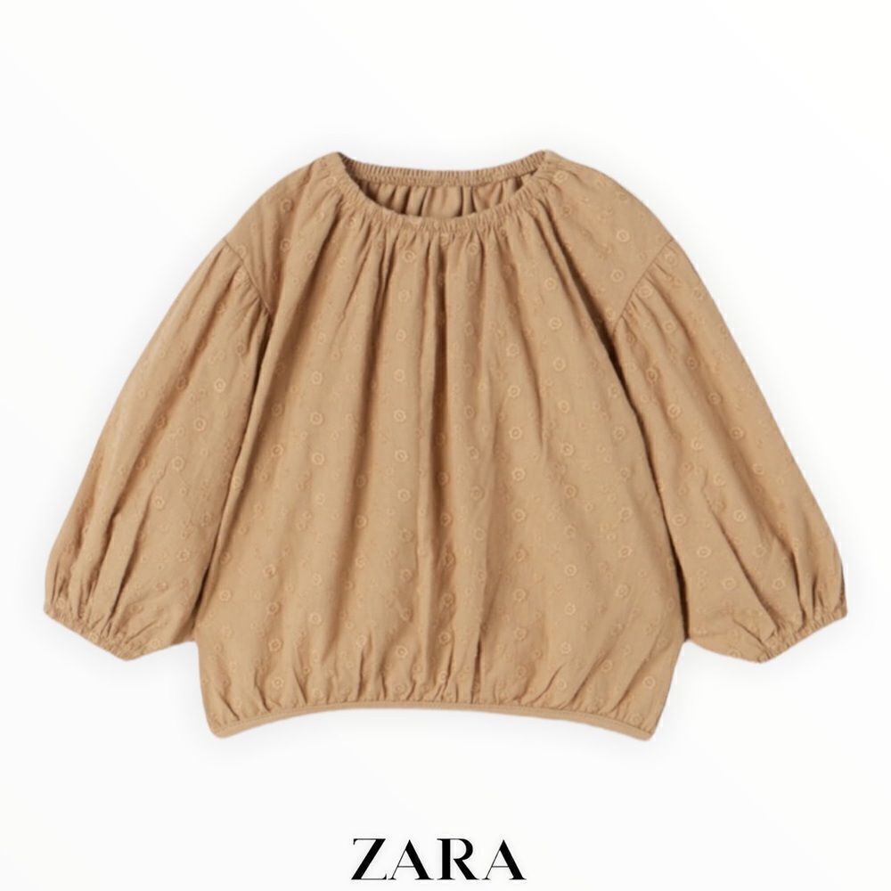 ZARA Kids | Tan | CONTRASTING OVERSIZED BLOUSE
